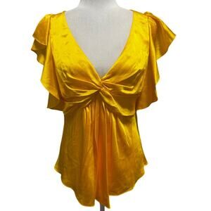 Cinq à Sept Pem Top Dandelion Yellow 100% Silk NWT Size M